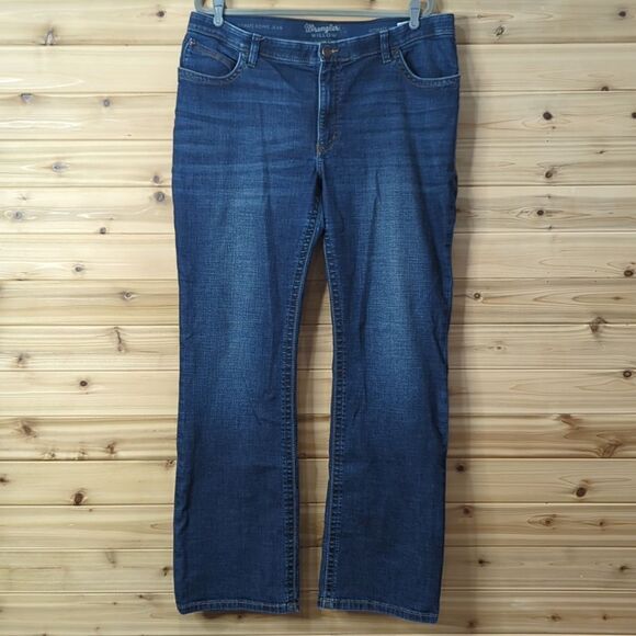 Wrangler Jeans Womens 19 Blue Ultimate Riding Jeans Midrise Dark Wash - Picture 1 of 10